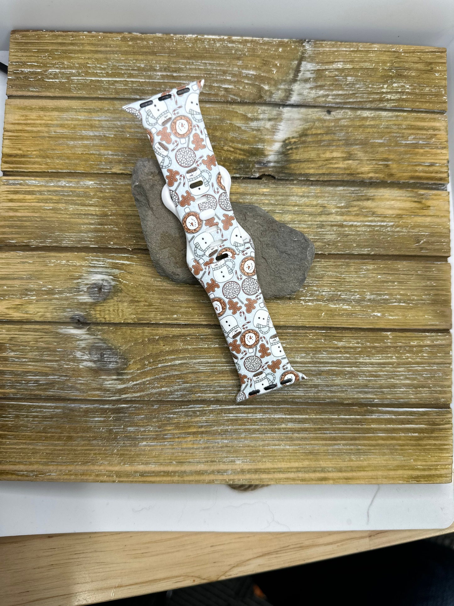 Christmas Favorites Watch Band Apple Watch Silicone Snowman Coffee and Gingerbread Holiday Winter 38mm 40mm 41mm 42mm 44mm 45mm
