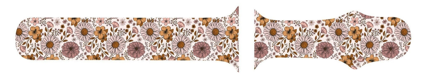 Fall watch band for apple watch fall floral flowers iwatch 20 22 38 40 41 42 44 45 49mm