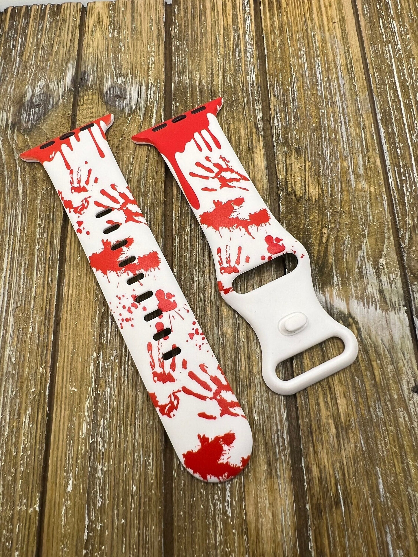 Bloody watch band for apple iwatch tpu silicone blood splatter band 38mm 40mm 41mm 42mm 44mm 45mm fall spooky band