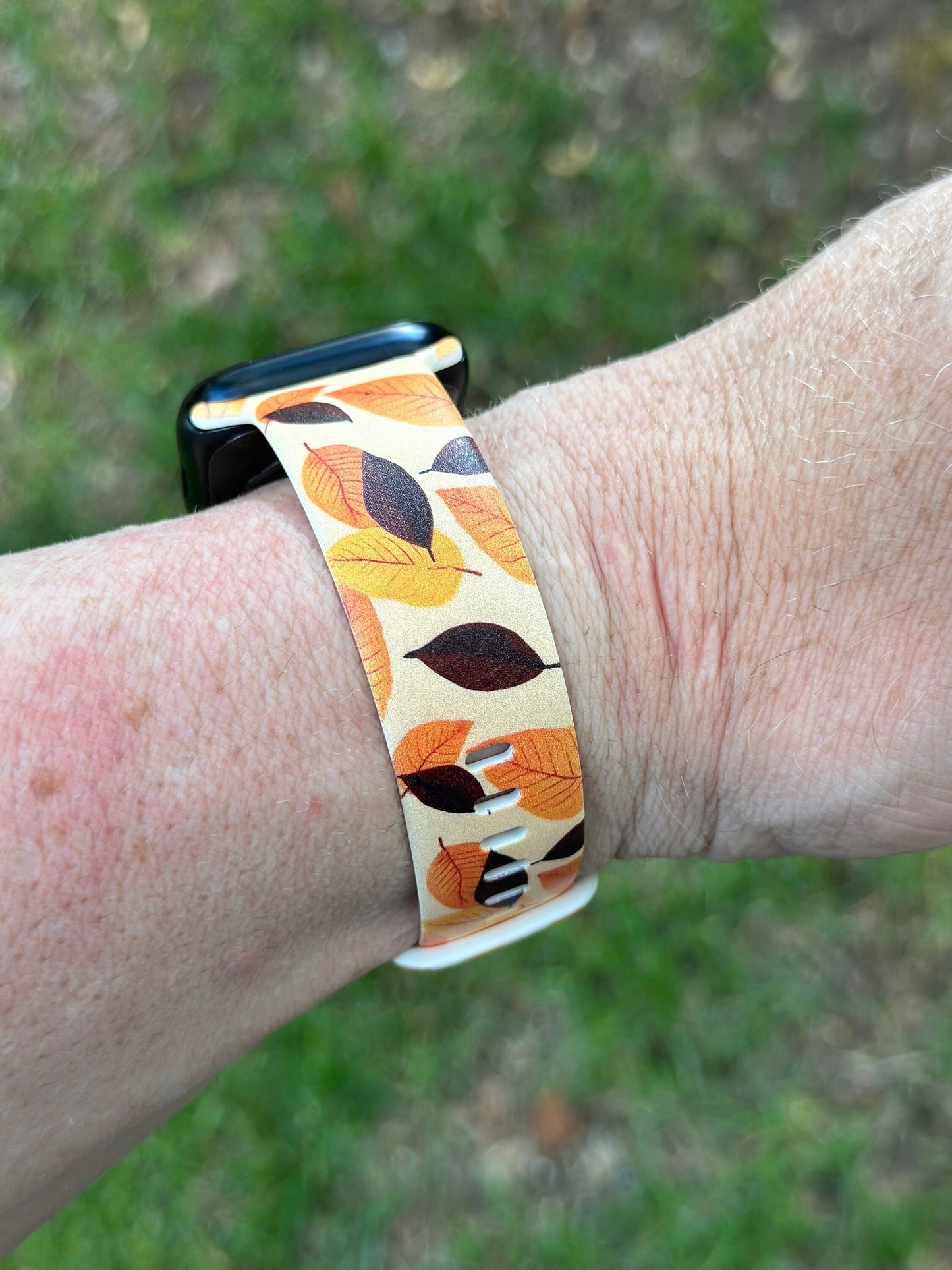 Fall leaves watch band for apple watch orange fall leaves autumn iwatch 20 22 38 40 41 42 44 45 49mm