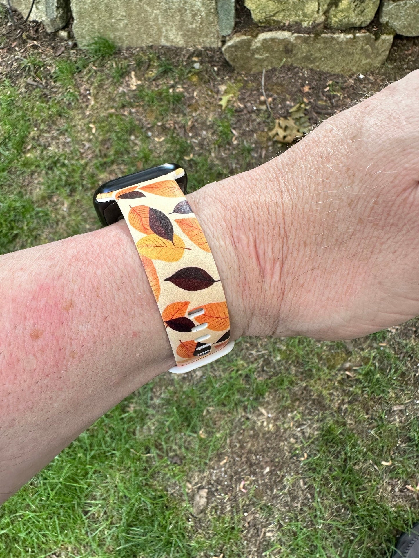 Fall leaves watch band for apple watch orange fall leaves autumn iwatch 20 22 38 40 41 42 44 45 49mm