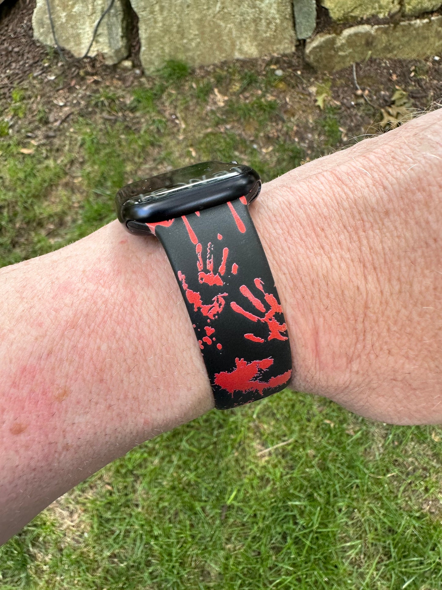 Halloween Watch Band for Apple Watch Samsung Horror Blood Band Fitbit Compatible 38/40/41mm, 42/44/45mm, Series 1,2,3,4,5,6,7,8
