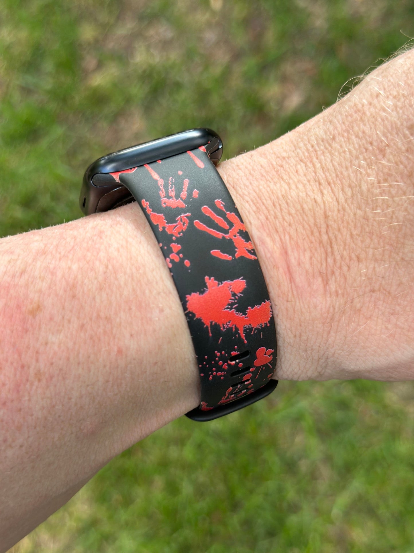 Halloween Watch Band for Apple Watch Samsung Horror Blood Band Fitbit Compatible 38/40/41mm, 42/44/45mm, Series 1,2,3,4,5,6,7,8