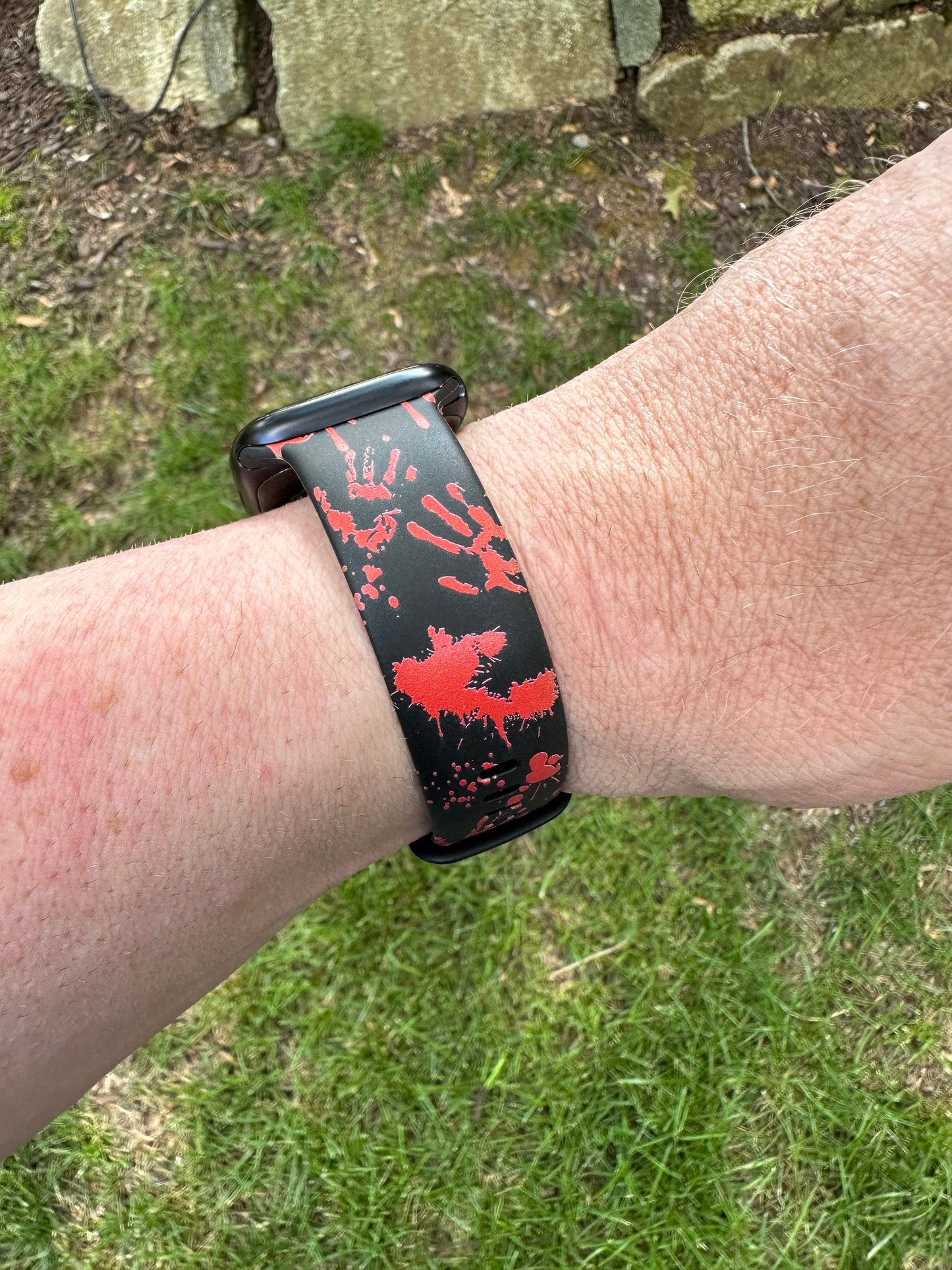 Halloween Watch Band for Apple Watch Samsung Horror Blood Band Fitbit Compatible 38/40/41mm, 42/44/45mm, Series 1,2,3,4,5,6,7,8