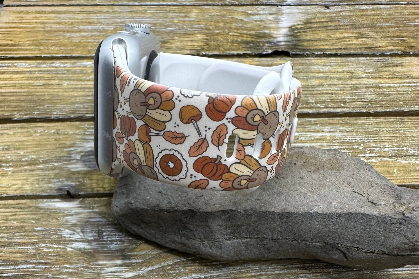 Thanksgiving Fall Watch Band for Apple Watch Samsung Watch Thanksgiving Turkey 38 40 41 42 44 45 49mm Hello Fall Autumn
