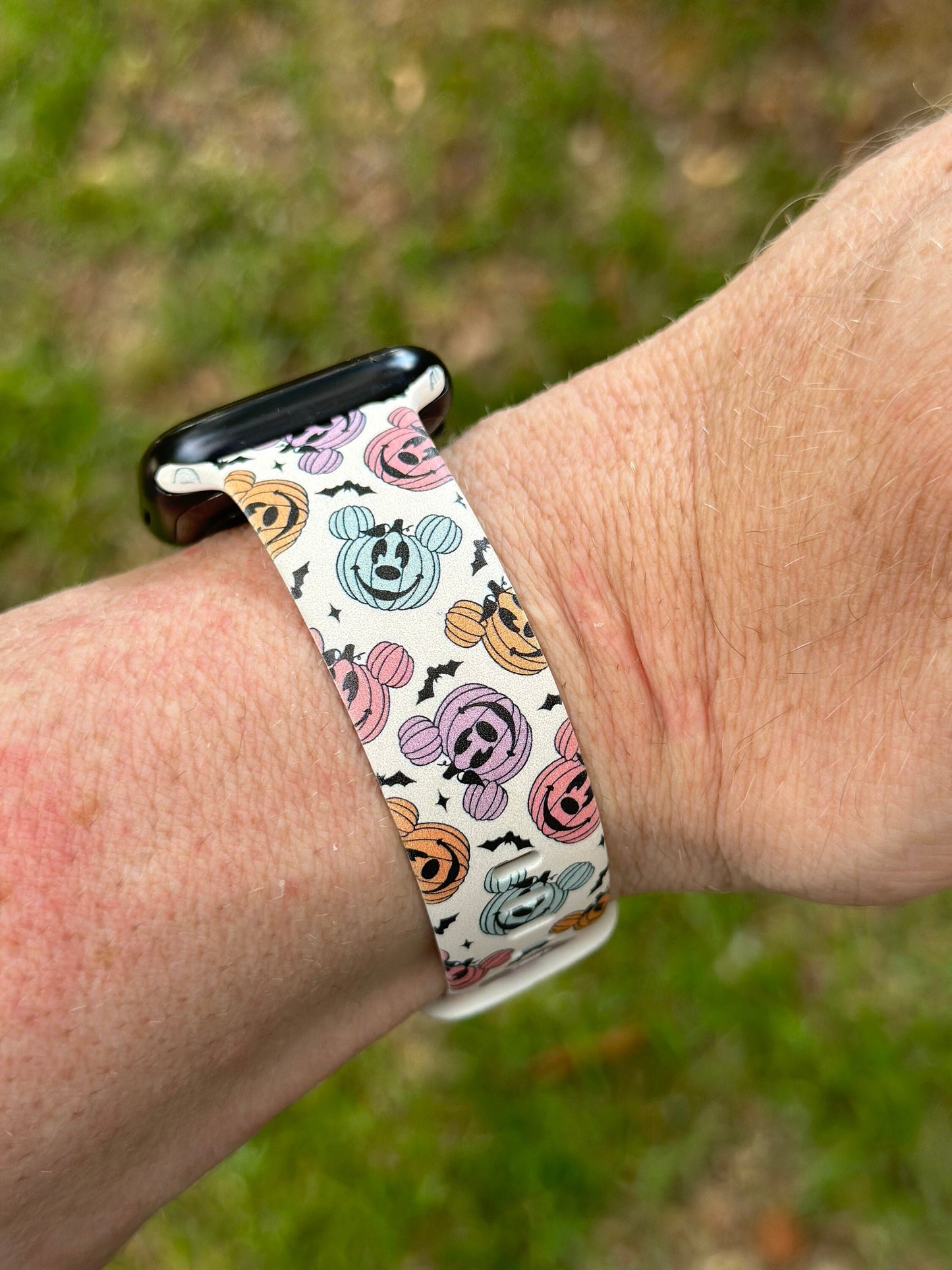 Fall halloween watch band for apple watch mouse halloween jewelry colorful pumpkins autumn iwatch 20 22 38 40 41 42 44 45 49mm