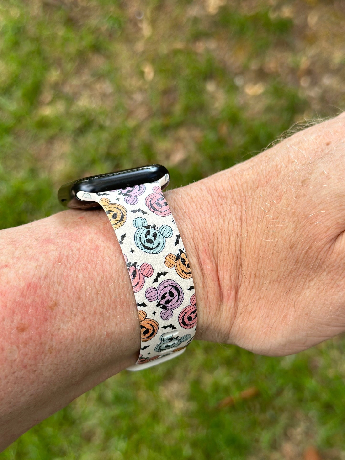 Fall halloween watch band for apple watch mouse halloween jewelry colorful pumpkins autumn iwatch 20 22 38 40 41 42 44 45 49mm