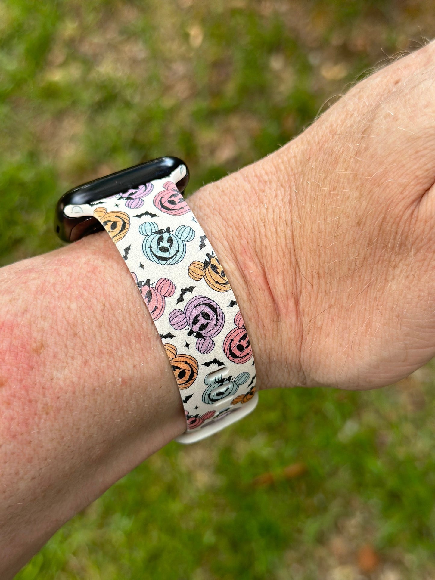 Fall halloween watch band for apple watch mouse halloween jewelry colorful pumpkins autumn iwatch 20 22 38 40 41 42 44 45 49mm