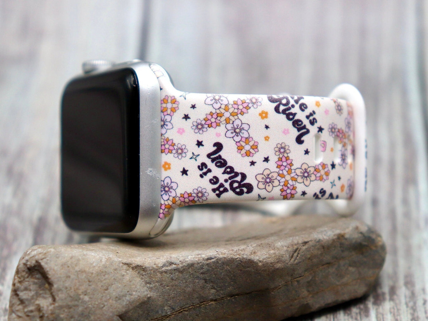 Christian watch band for Apple Samsung Jesus Risen Flowers bible verse iwatch strap 40mm 41mm 42mm 44mm 45mm
