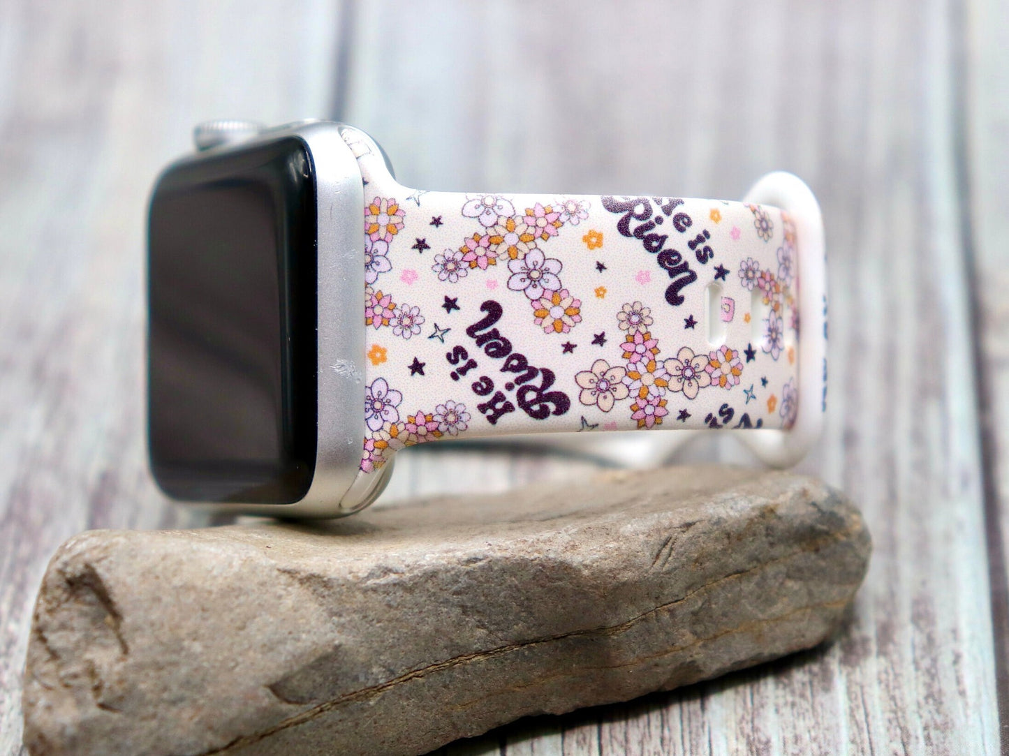 Christian watch band for Apple Samsung Jesus Risen Flowers bible verse iwatch strap 40mm 41mm 42mm 44mm 45mm