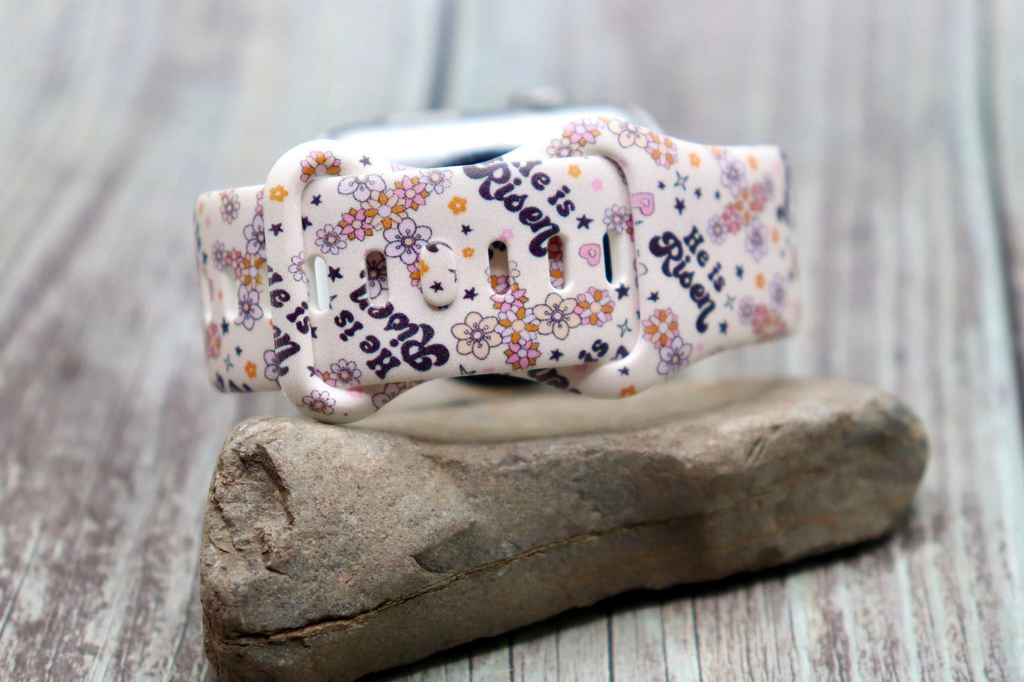 Christian watch band for Apple Samsung Jesus Risen Flowers bible verse iwatch strap 40mm 41mm 42mm 44mm 45mm