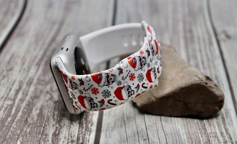 Christmas holiday design watch band for apple watch samsung santa skulls silicone 38mm 40mm 41mm 42mm 44mm 45mm
