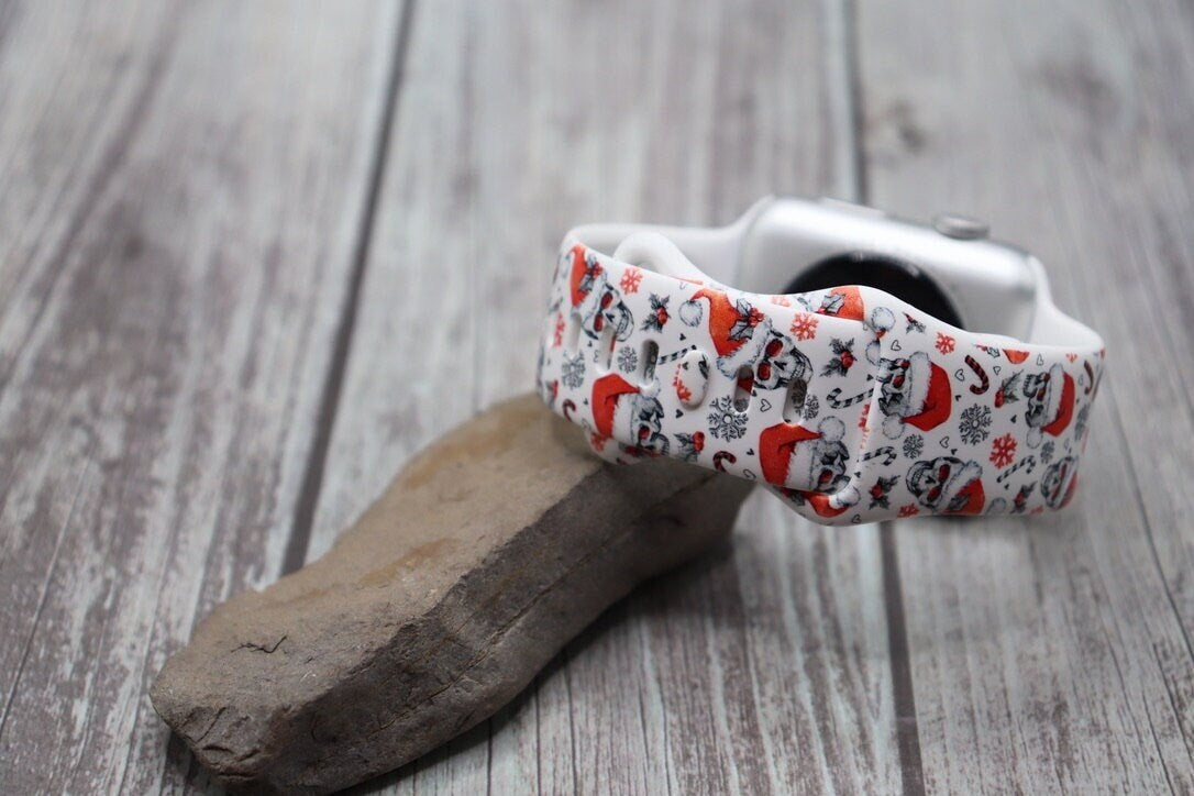 Christmas holiday design watch band for apple watch samsung santa skulls silicone 38mm 40mm 41mm 42mm 44mm 45mm
