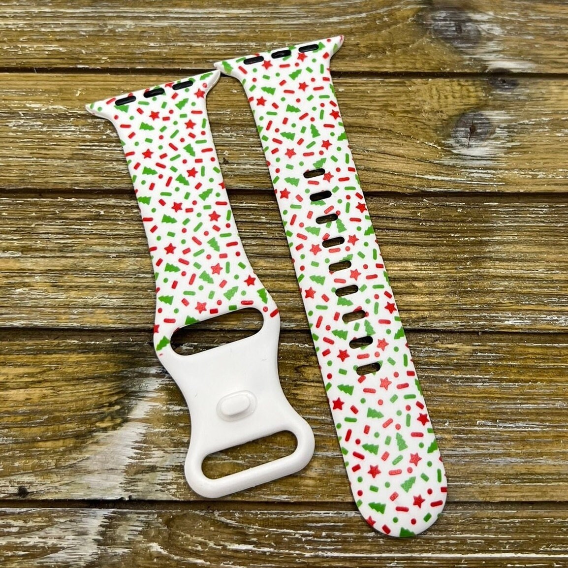 Christmas sprinkles silicone watch band compatible with apple watch 38mm 40mm 41mm 42mm 44mm 45mm spooky band