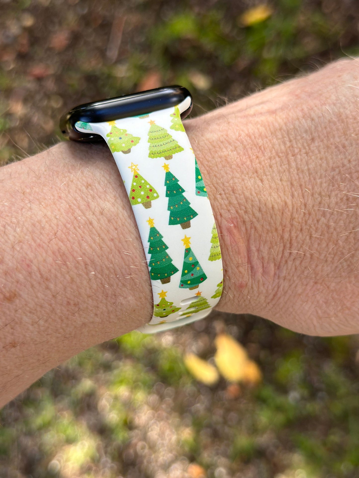 Christmas Holiday Trees Watch Band for Apple Watch Samsung Watch & Fitbit Xmas Trees #209 silicone 20 22 38 40 41 42 44 45