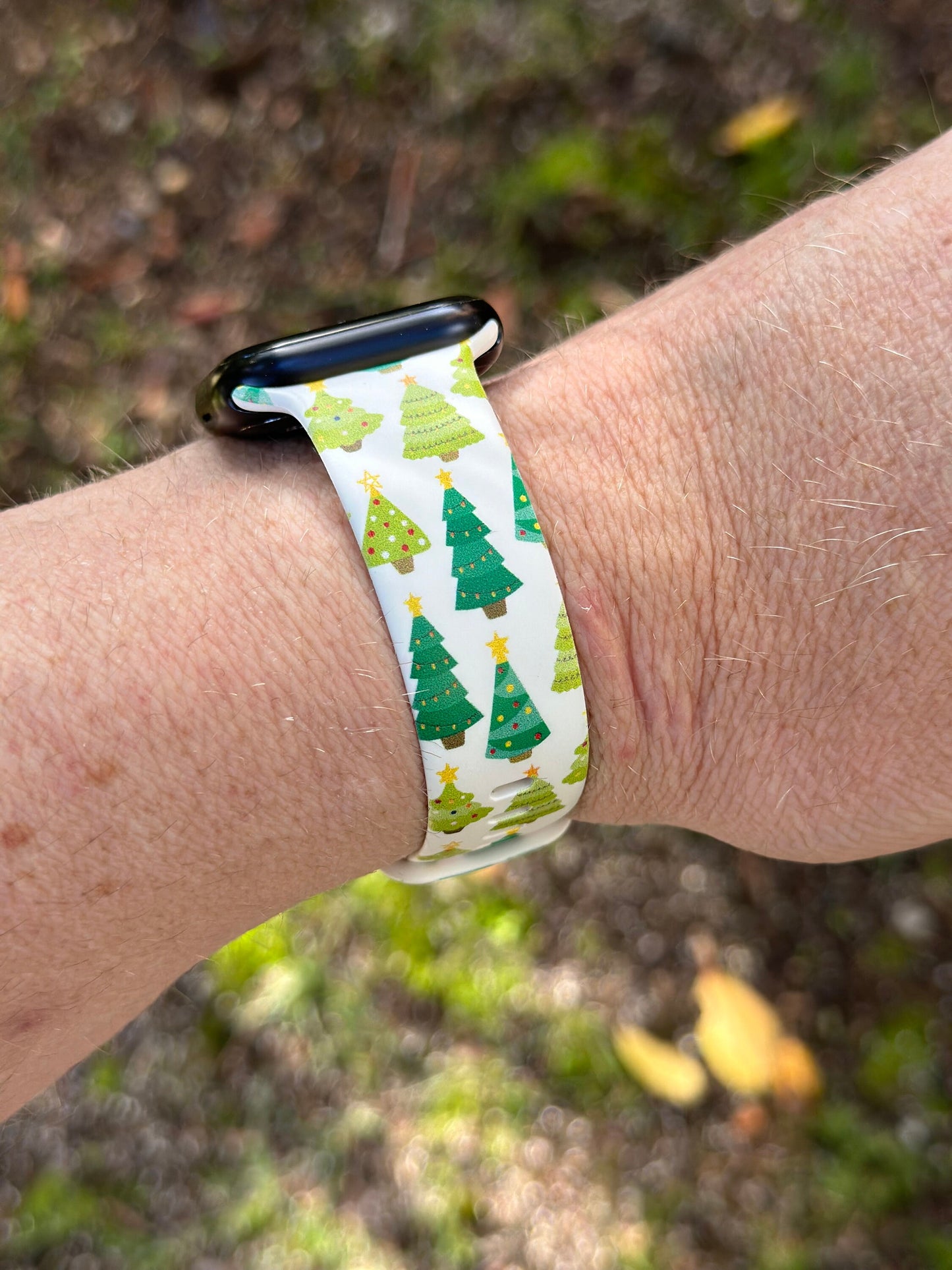 Christmas Holiday Trees Watch Band for Apple Watch Samsung Watch & Fitbit Xmas Trees #209 silicone 20 22 38 40 41 42 44 45