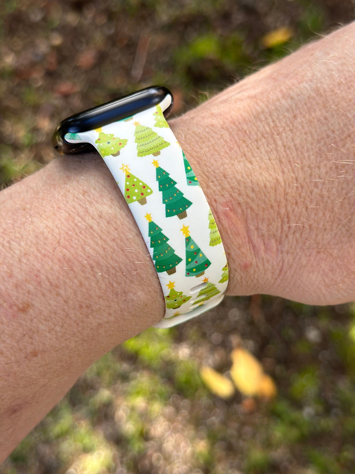 Christmas Holiday Trees Watch Band for Apple Watch Samsung Watch & Fitbit Xmas Trees #209 silicone 20 22 38 40 41 42 44 45