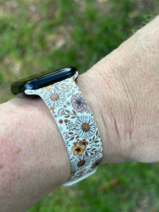 Fall watch band for apple watch fall floral flowers iwatch  20 22 38 40 41 42 44 45 49mm