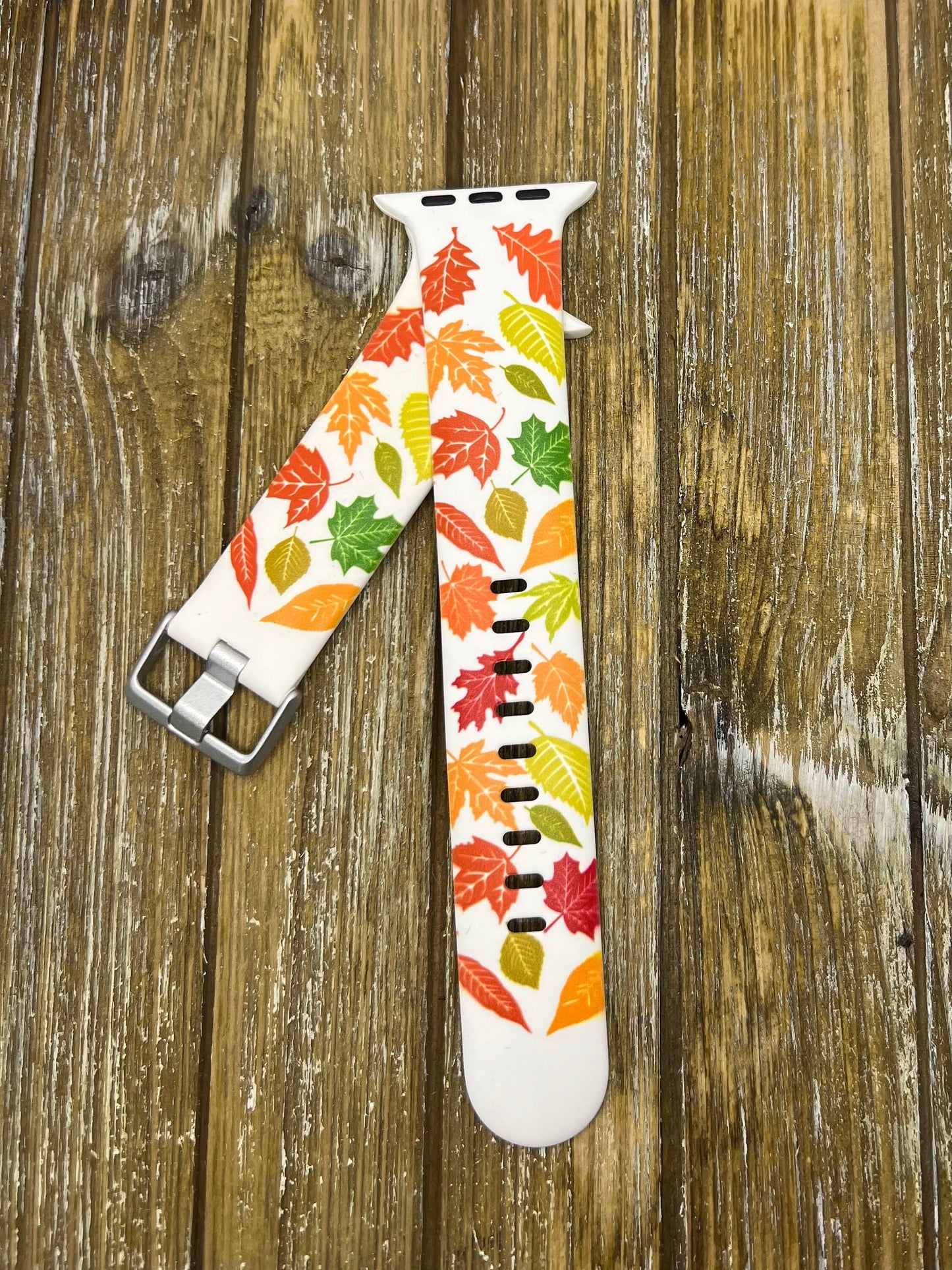 Fall autumn watch band for apple watch 38 40 41 42 44 45mm hello fall autumn floral flowers apple watch engraved silicone