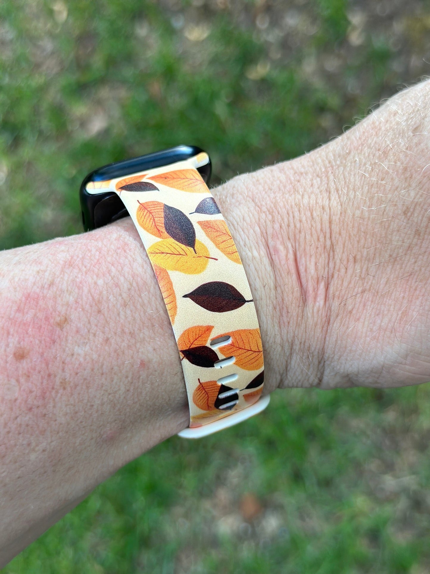 Fall leaves watch band for apple watch orange fall leaves autumn iwatch  20 22 38 40 41 42 44 45 49mm