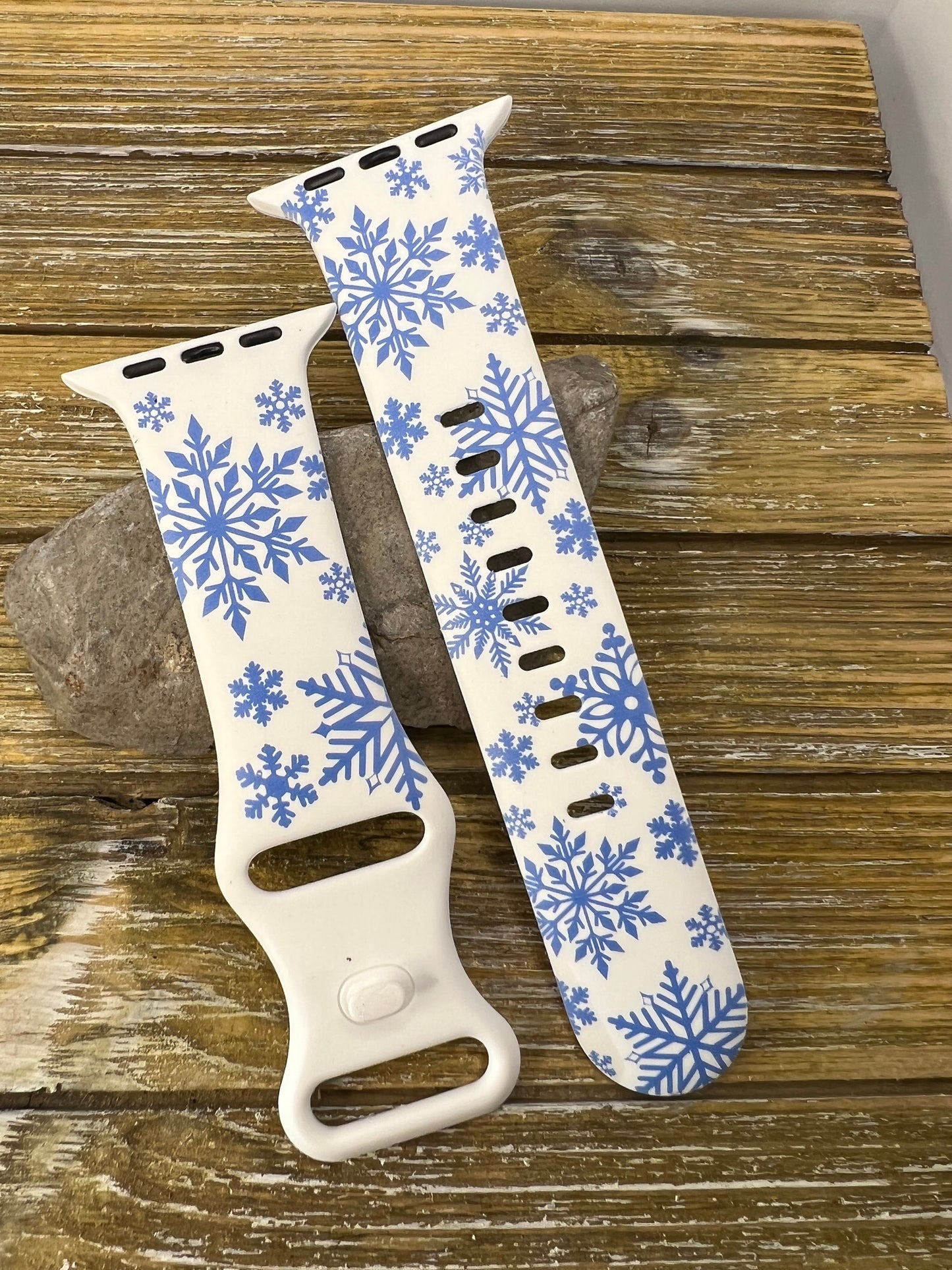 Christmas Watch band compatible with Apple Winter Snowflake Frozen silicone 38mm 40mm 41mm 42mm 44mm 45mm