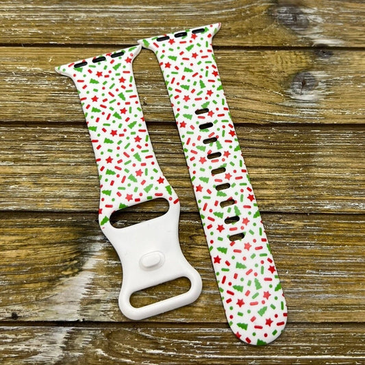 Christmas sprinkles silicone watch band compatible with apple watch  38mm 40mm 41mm 42mm 44mm 45mm spooky band