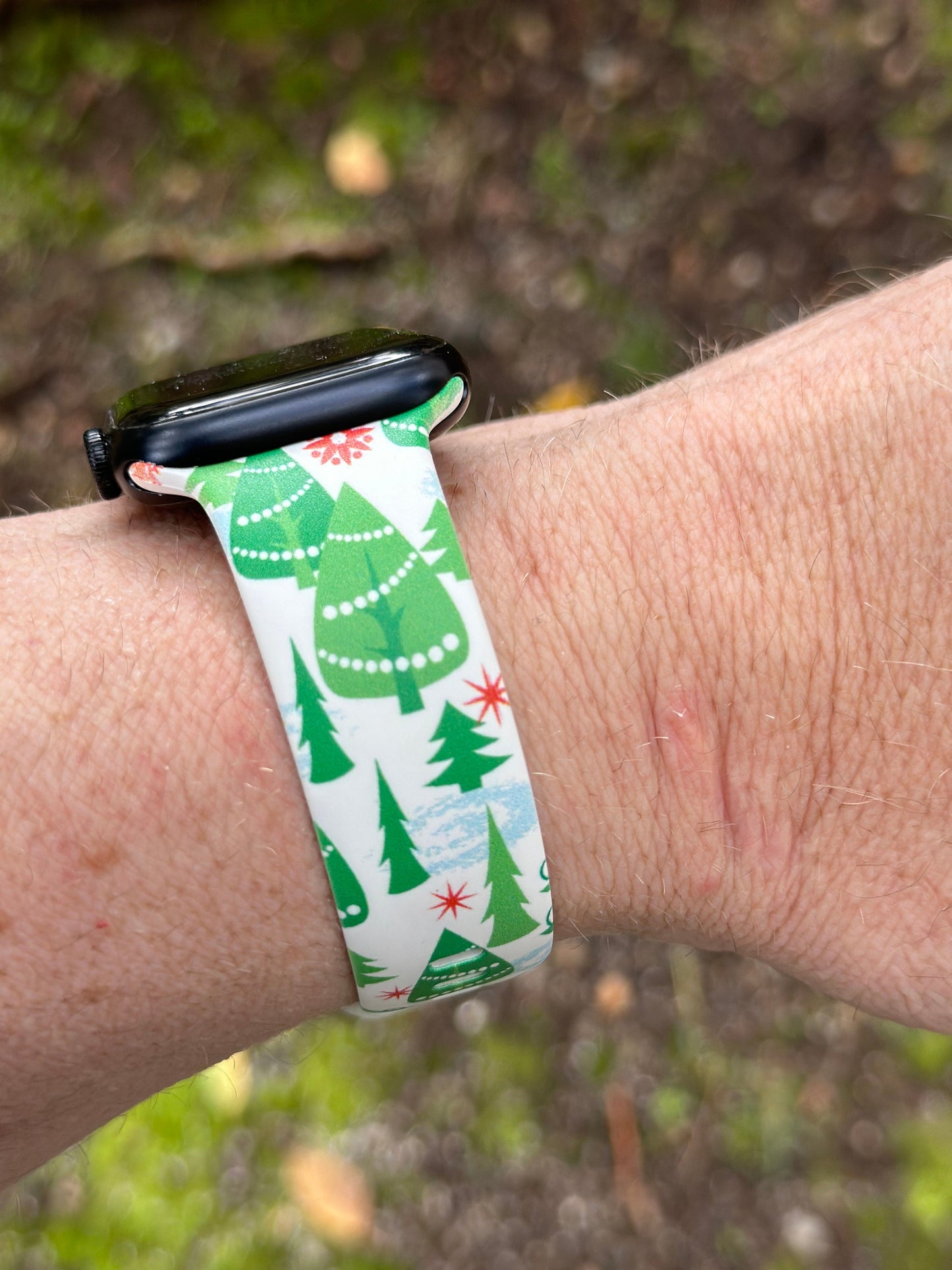 Christmas Watch Band for Apple Watch Samsung Watch & Fitbit Xmas Trees #216 silicone 20 22 38 40 41 42 44 45 49mm