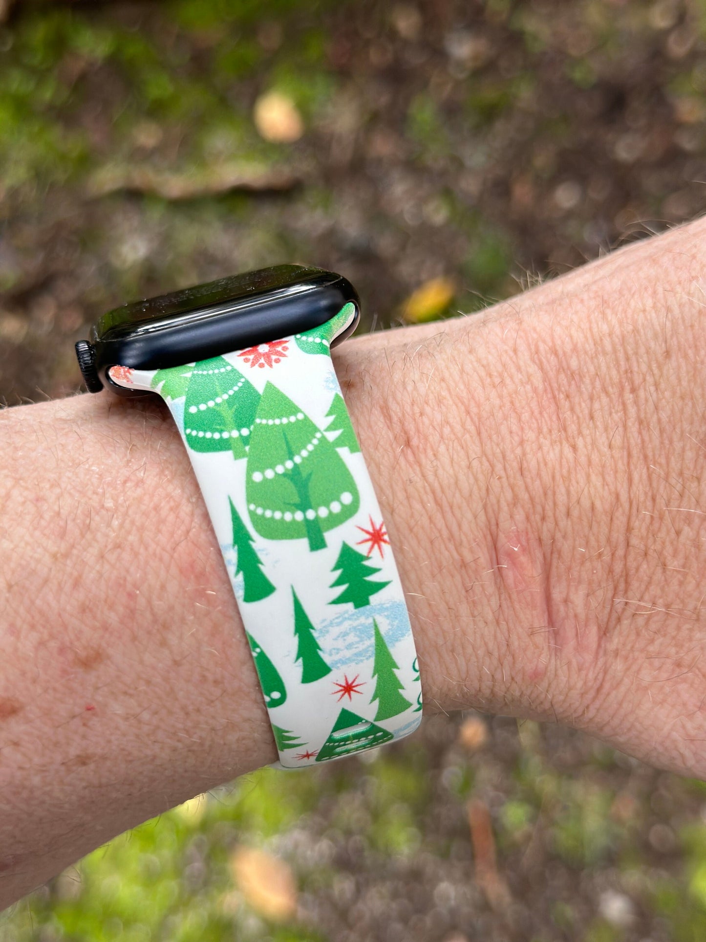 Christmas Watch Band for Apple Watch Samsung Watch & Fitbit Xmas Trees #216 silicone 20 22 38 40 41 42 44 45 49mm