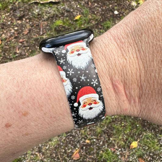 Christmas Watch Band for Apple Watch Samsung Watch & Fitbit Santa #214 silicone 20 22 38 40 41 42 44 45 49mm
