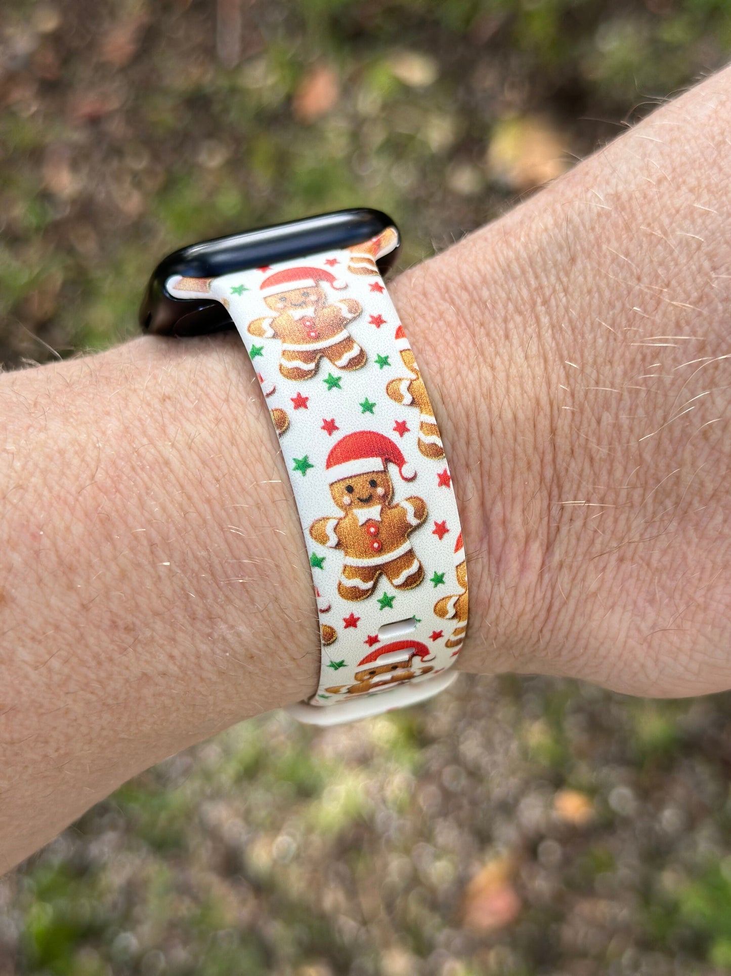 Christmas Watch Band for Apple Watch Samsung Watch & Fitbit Santa Gingerbread Man #212 silicone 20 22 38 40 41 42 44 45 49mm