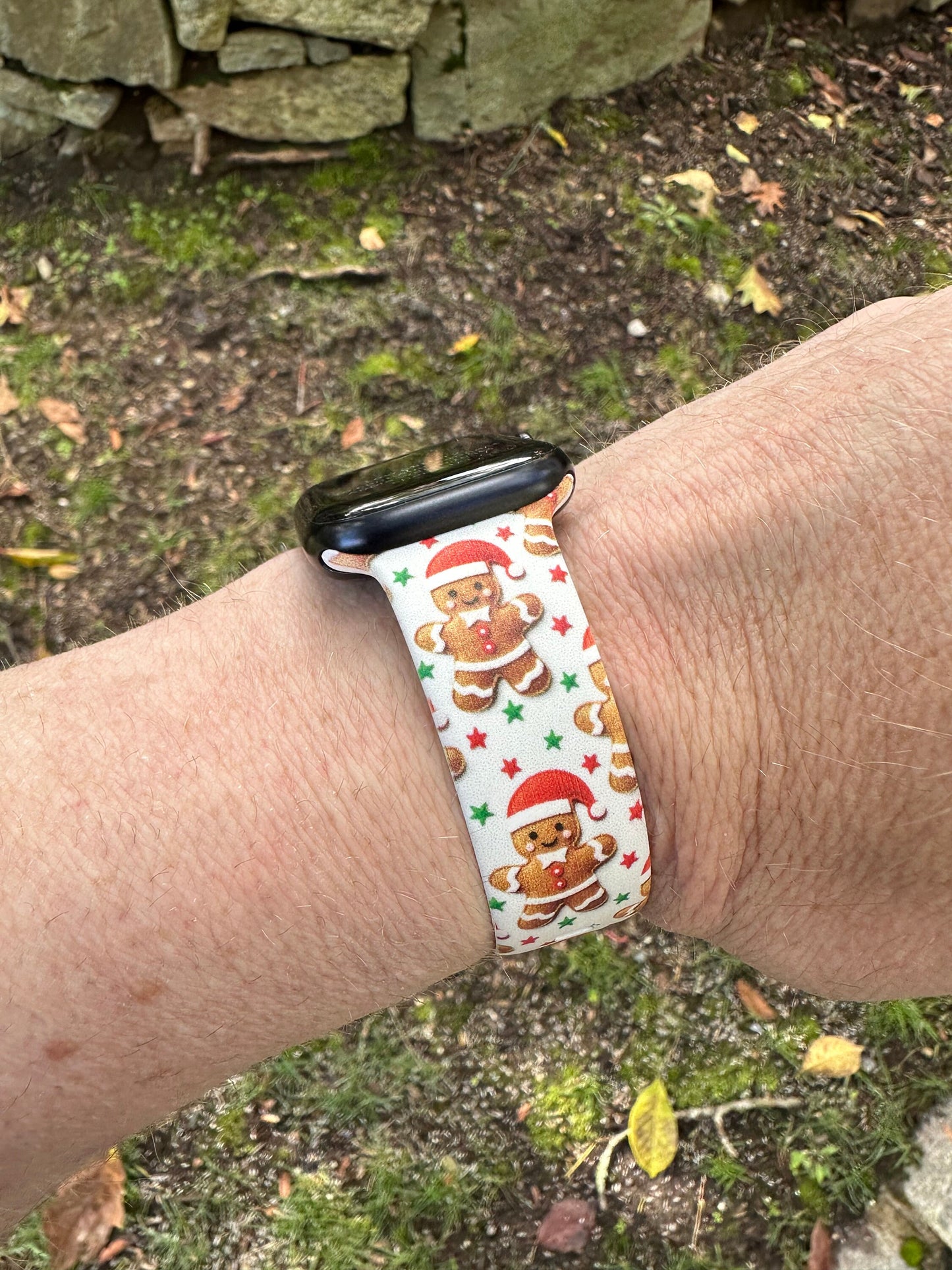 Christmas Watch Band for Apple Watch Samsung Watch & Fitbit Santa Gingerbread Man #212 silicone 20 22 38 40 41 42 44 45 49mm