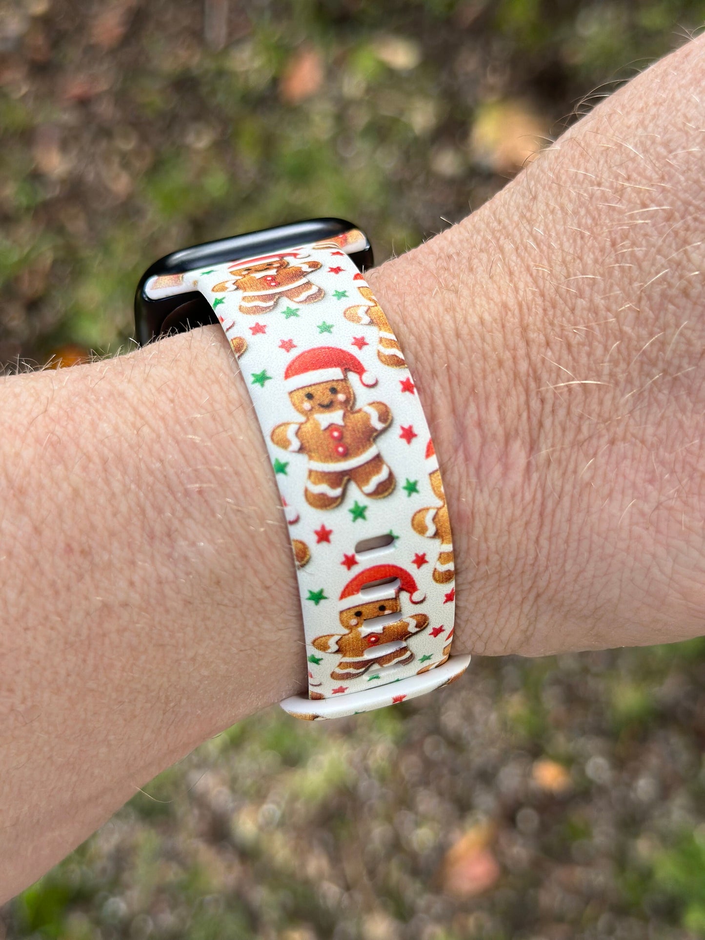 Christmas Watch Band for Apple Watch Samsung Watch & Fitbit Santa Gingerbread Man #212 silicone 20 22 38 40 41 42 44 45 49mm