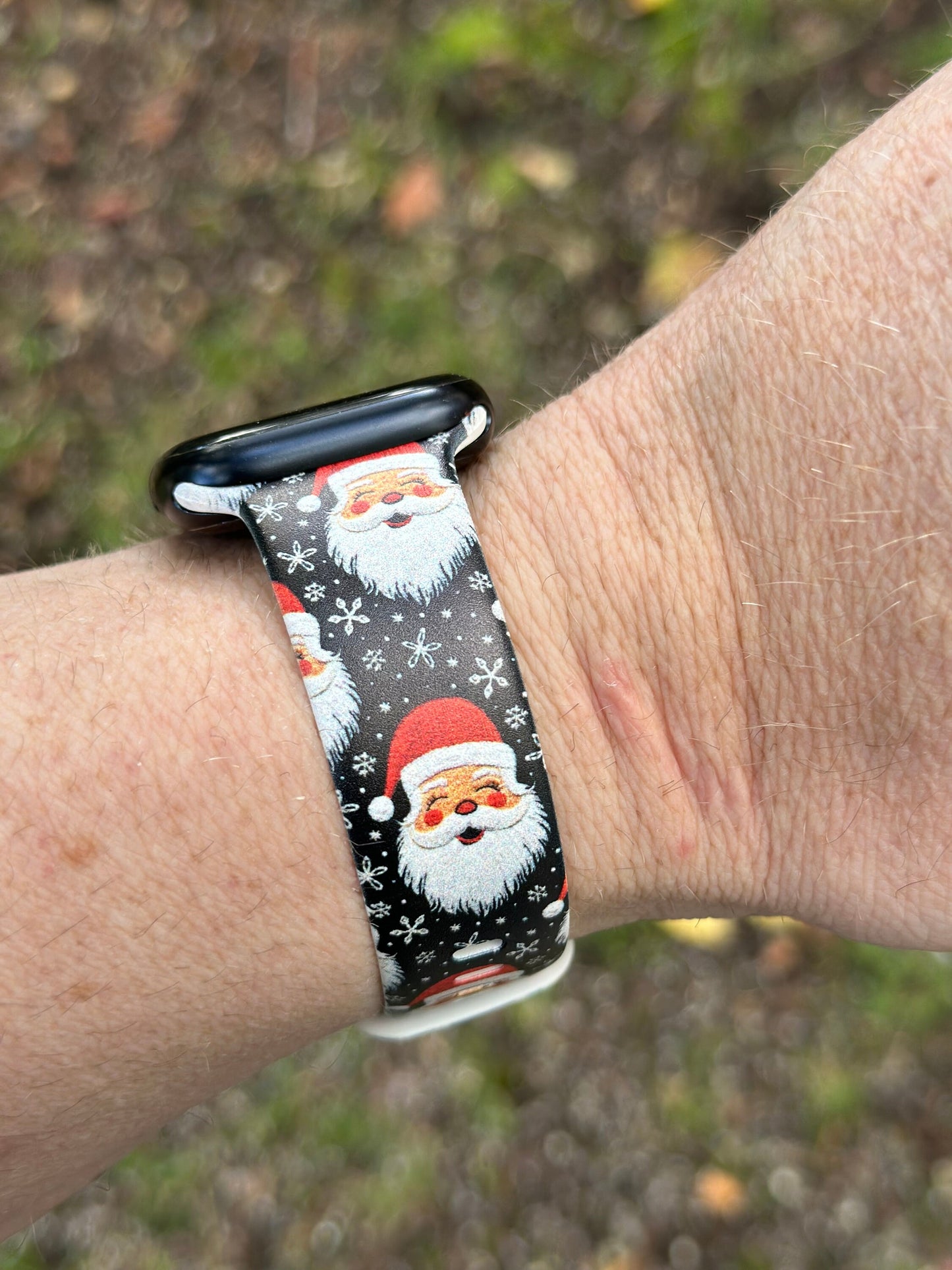 Christmas Watch Band for Apple Watch Samsung Watch & Fitbit Santa #214 silicone 20 22 38 40 41 42 44 45 49mm