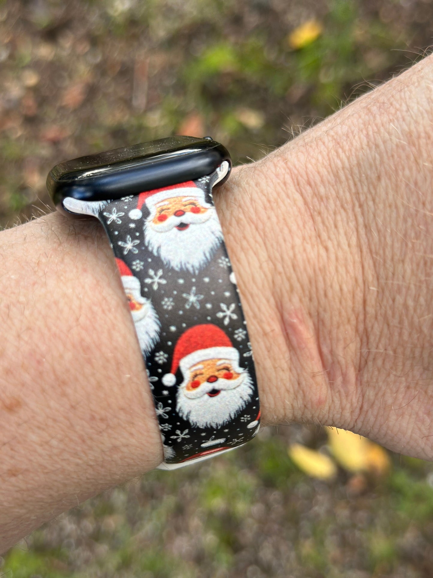 Christmas Watch Band for Apple Watch Samsung Watch & Fitbit Santa #214 silicone 20 22 38 40 41 42 44 45 49mm