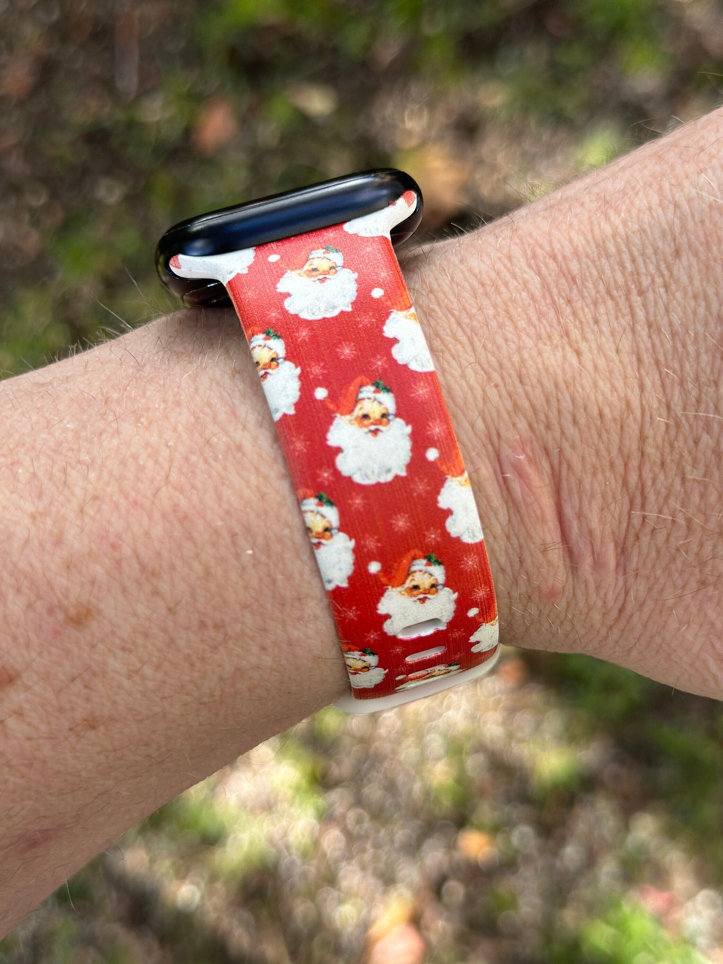 Christmas Santa Watch Band for Apple Watch Samsung Watch & Fitbit Holiday Band #210 silicone 20 22 38 40 41 42 44 45 49mm