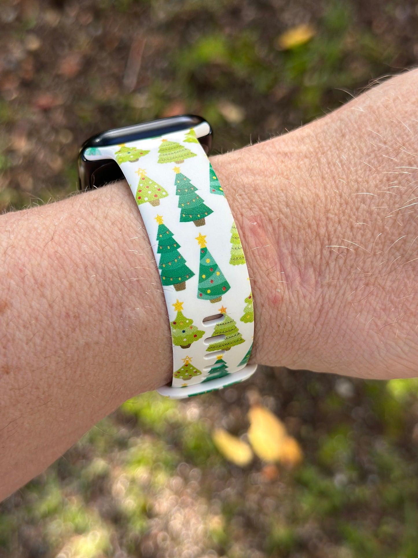Christmas Holiday Trees Watch Band for Apple Watch Samsung Watch & Fitbit Xmas Trees #209 silicone 20 22 38 40 41 42 44 45