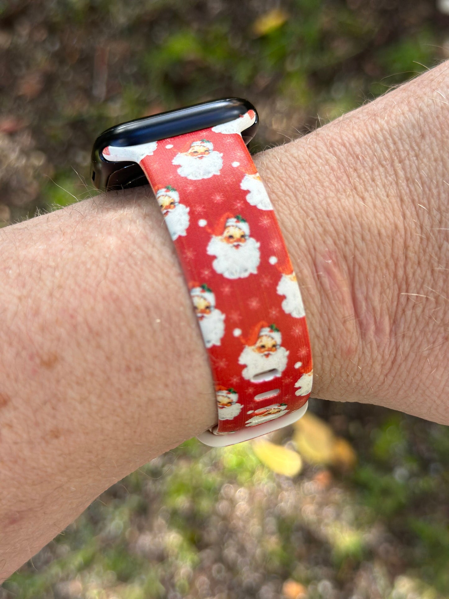 Christmas Santa Watch Band for Apple Watch Samsung Watch & Fitbit Holiday Band #210 silicone 20 22 38 40 41 42 44 45 49mm