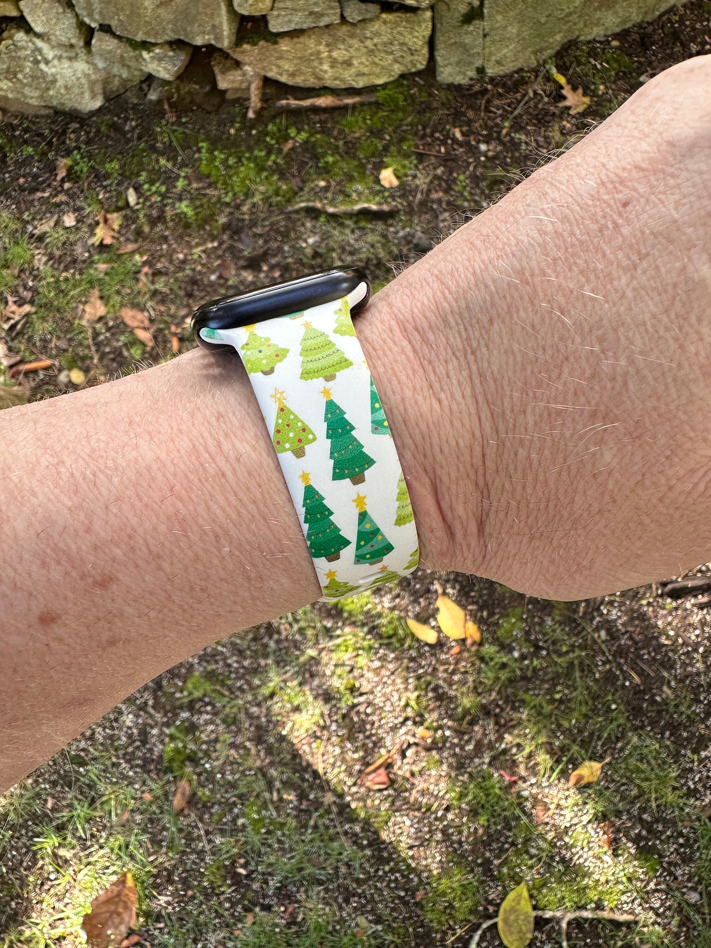 Christmas Holiday Trees Watch Band for Apple Watch Samsung Watch & Fitbit Xmas Trees #209 silicone 20 22 38 40 41 42 44 45