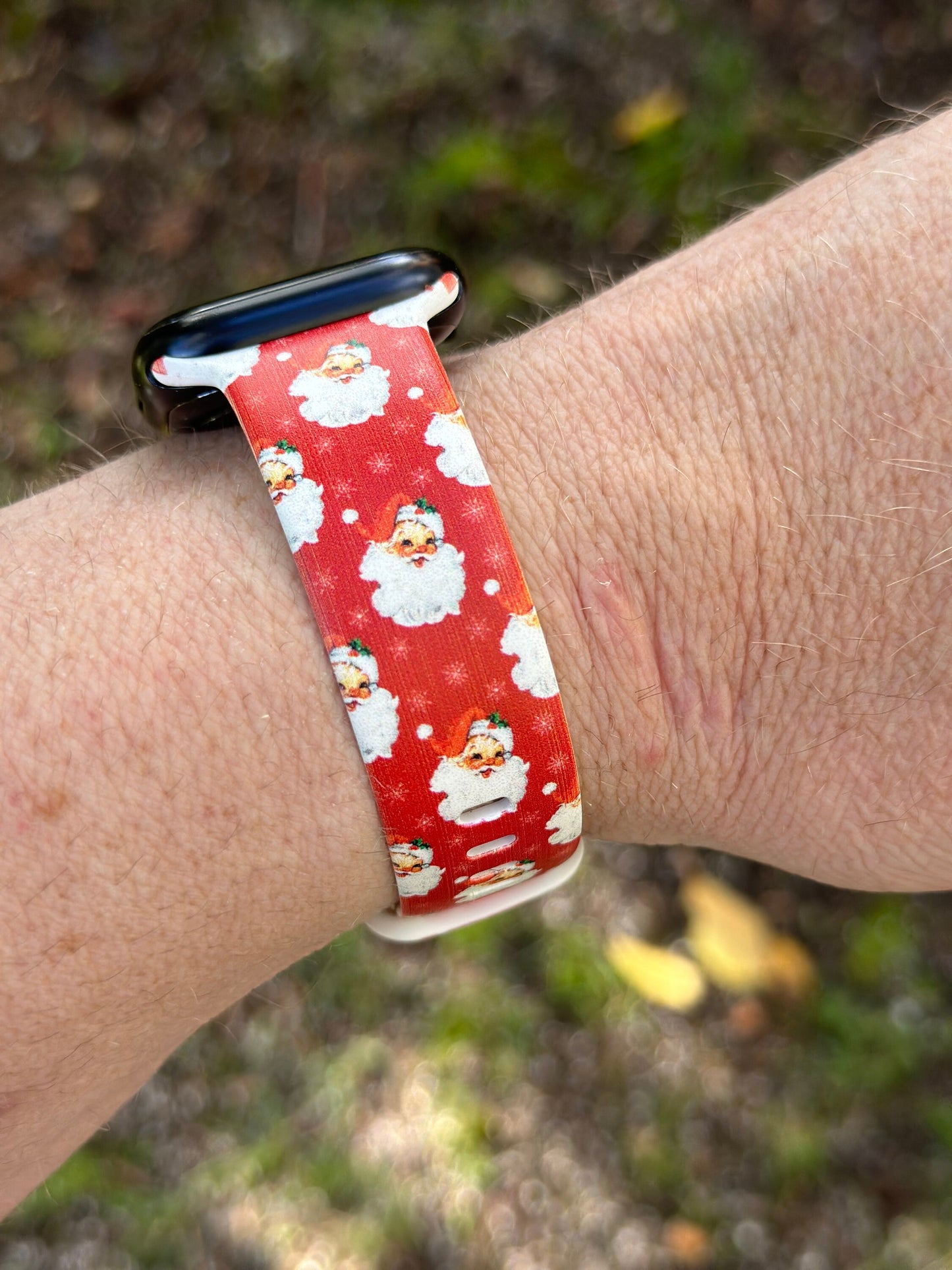 Christmas Santa Watch Band for Apple Watch Samsung Watch & Fitbit Holiday Band #210 silicone 20 22 38 40 41 42 44 45 49mm