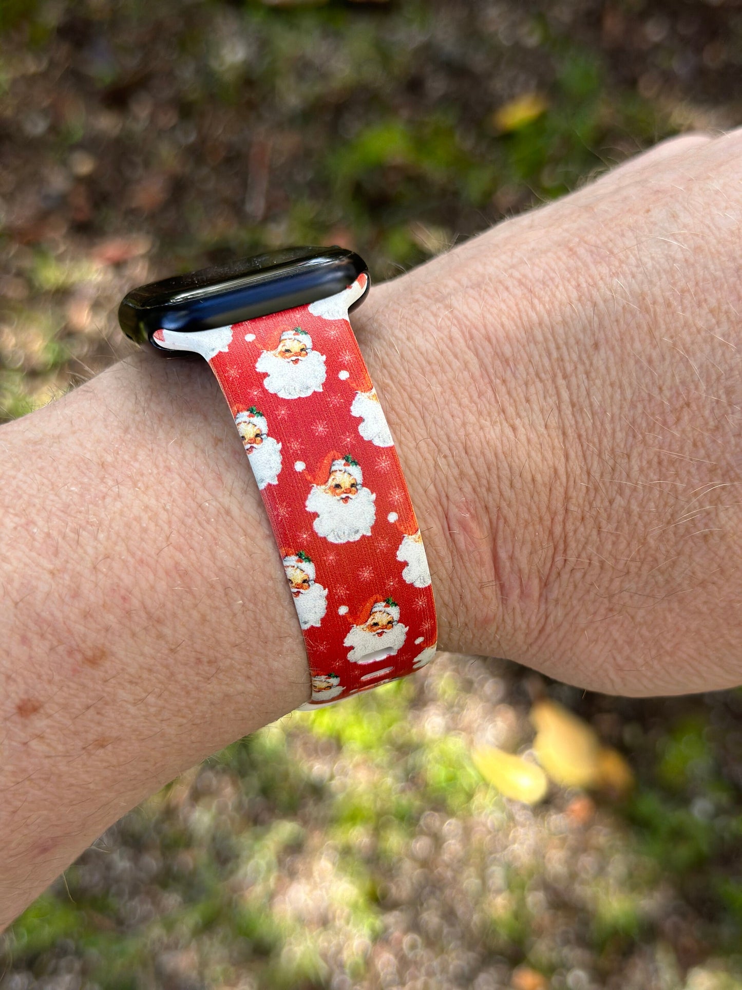 Christmas Santa Watch Band for Apple Watch Samsung Watch & Fitbit Holiday Band #210 silicone 20 22 38 40 41 42 44 45 49mm