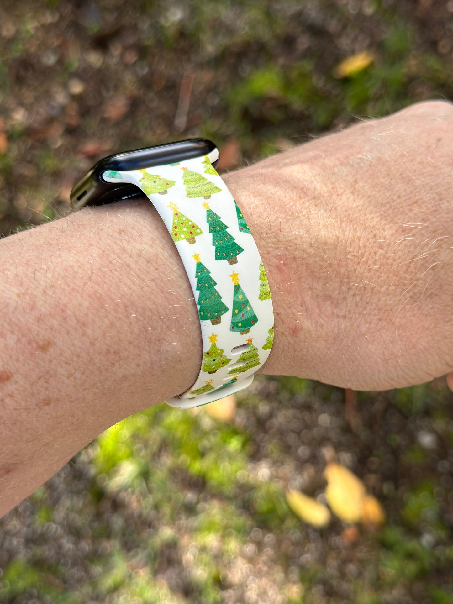 Christmas Holiday Trees Watch Band for Apple Watch Samsung Watch & Fitbit Xmas Trees #209 silicone 20 22 38 40 41 42 44 45