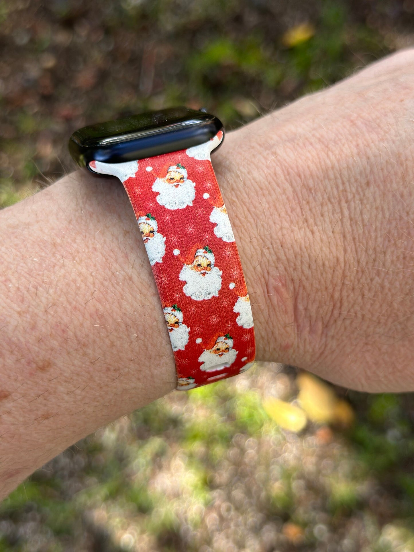 Christmas Santa Watch Band for Apple Watch Samsung Watch & Fitbit Holiday Band #210 silicone 20 22 38 40 41 42 44 45 49mm