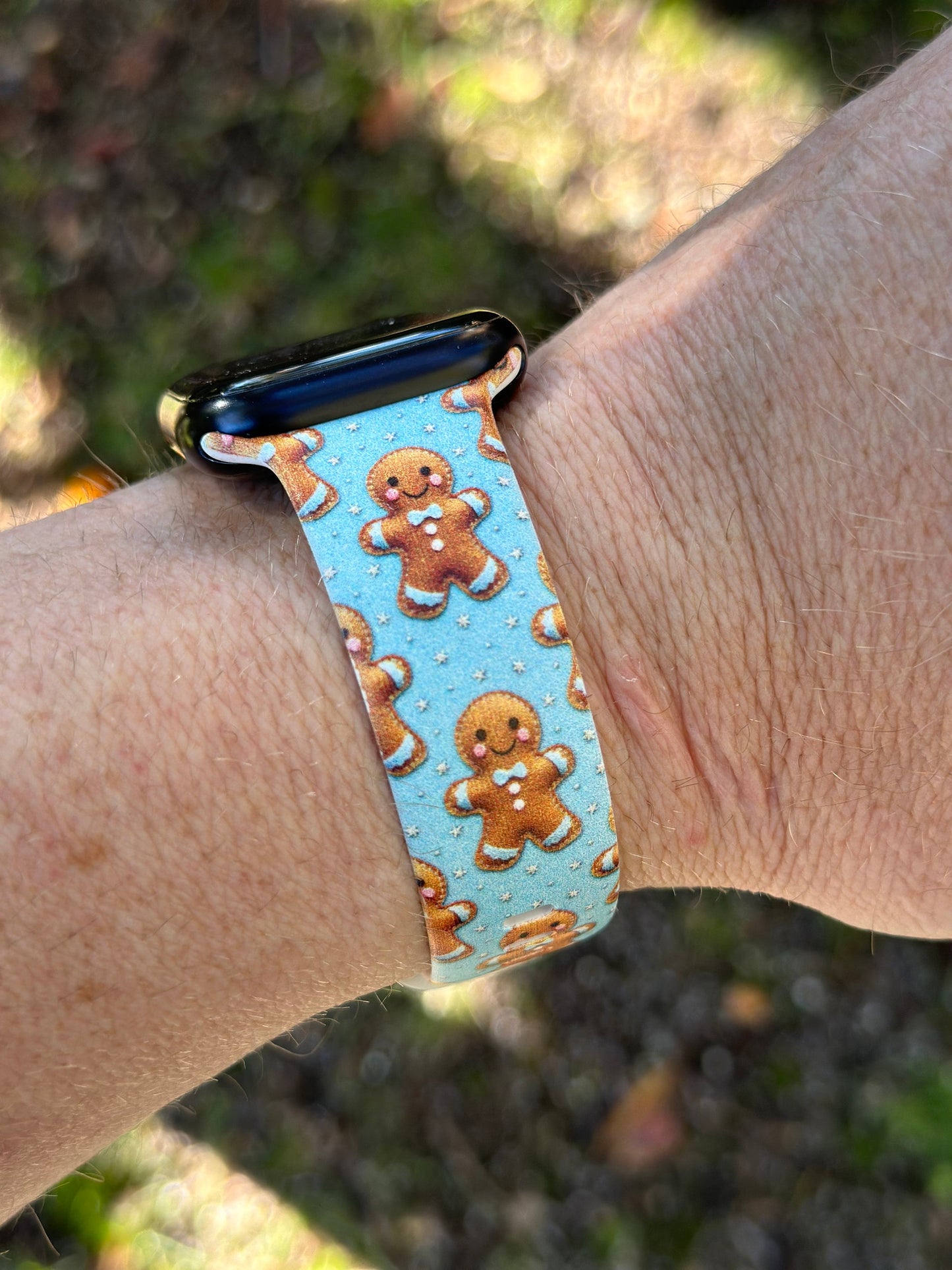 Christmas Holiday Watch Band for Apple Watch Samsung Watch & Fitbit Gingerbead Man #201 silicone 20 22 38 40 41 42 44 45